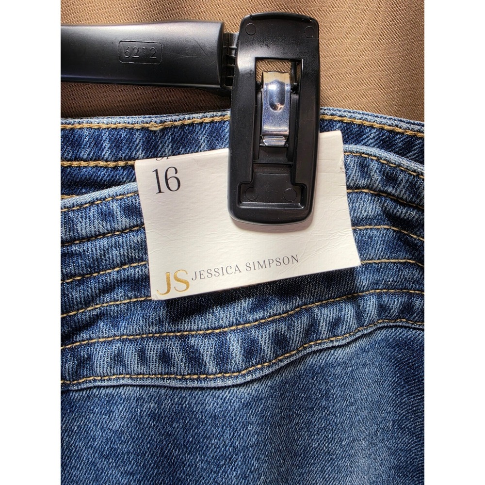 Jessica Simpson Marlin Lace Up Wide Leg Jeans Medium Wash Blue Denim Womens 16 - Picture 8 of 12